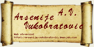 Arsenije Vukobratović vizit kartica
